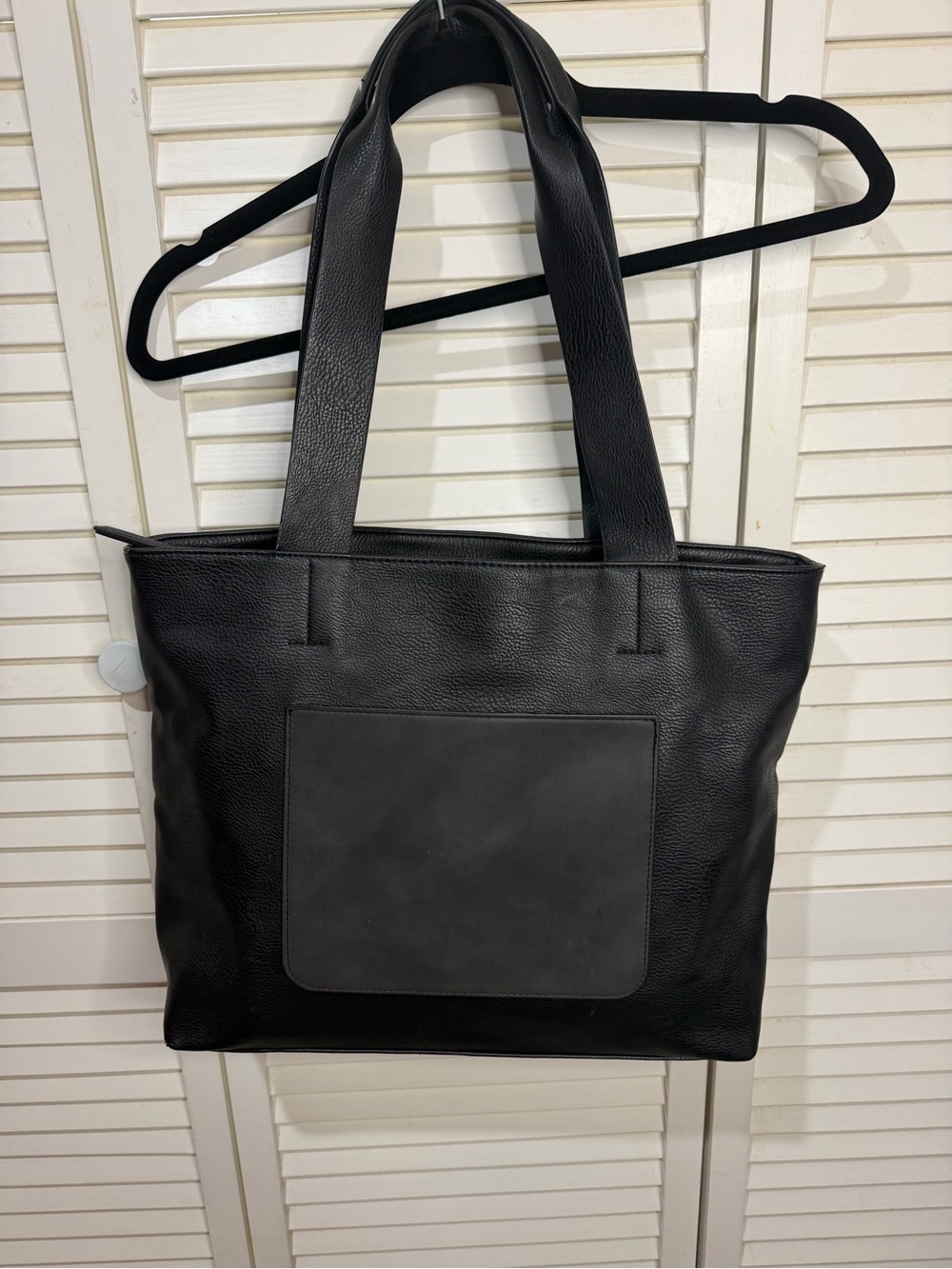 Universal Thread Classic Black Leather Tote Bag - Women